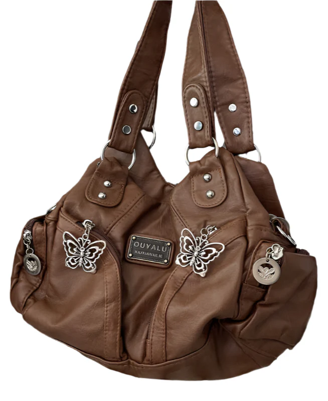 Fairy Grunge Butterfly Leather Crossbody Bag - Image 2