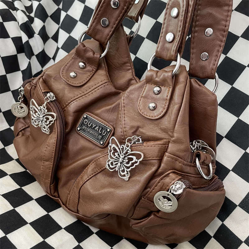 Fairy Grunge Butterfly Leather Crossbody Bag - Image 3