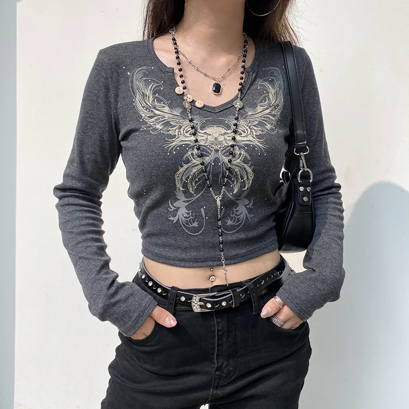 Fairy Grunge Butterfly Long-sleeved Top - Image 2