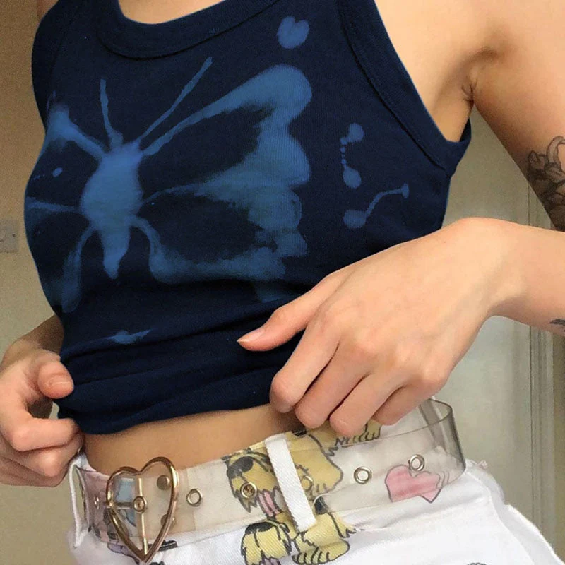 Fairy Grunge Butterfly Tie Dye Crop Top - Image 2