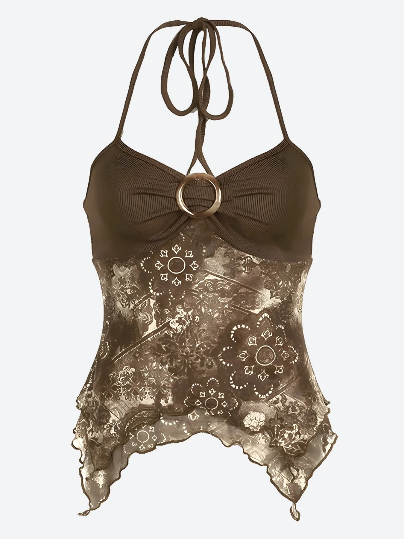 Fairy Grunge Floral Halter Neck Top - Image 10