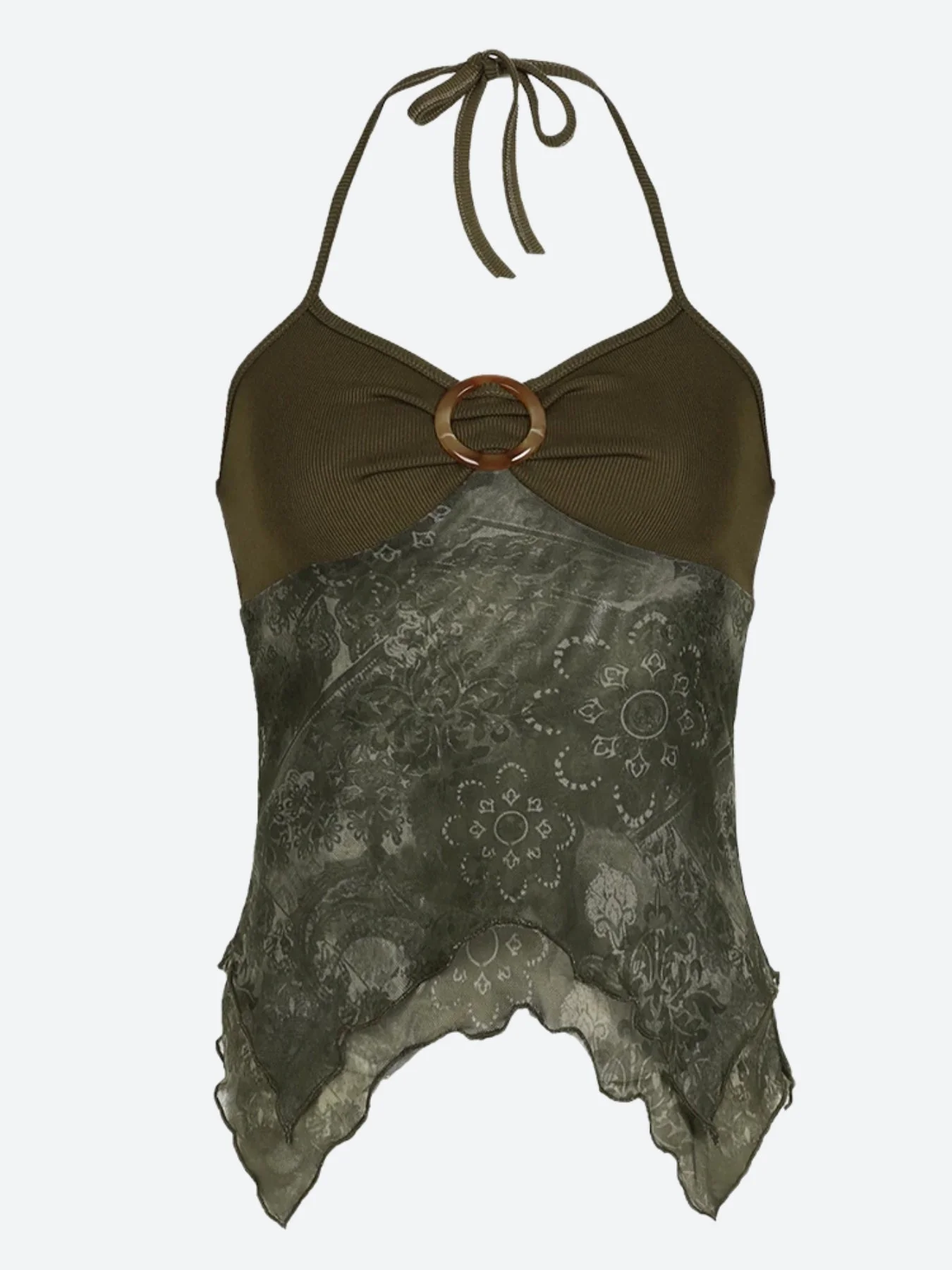 Fairy Grunge Floral Halter Neck Top - Image 3