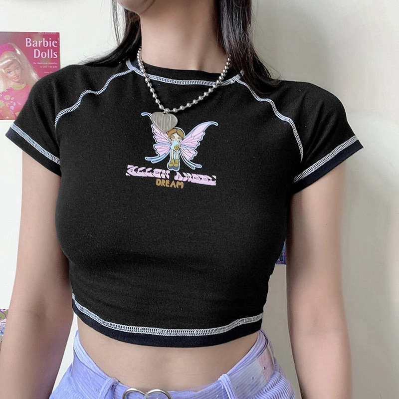 Fairy Grunge Graphic Crop Top - Image 9