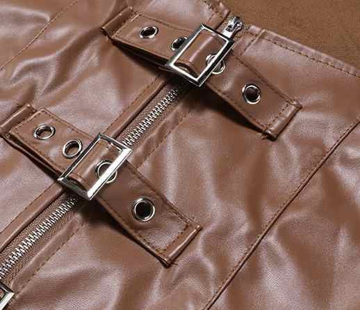 Fairy Grunge Leather Long-sleeved Top - Image 4
