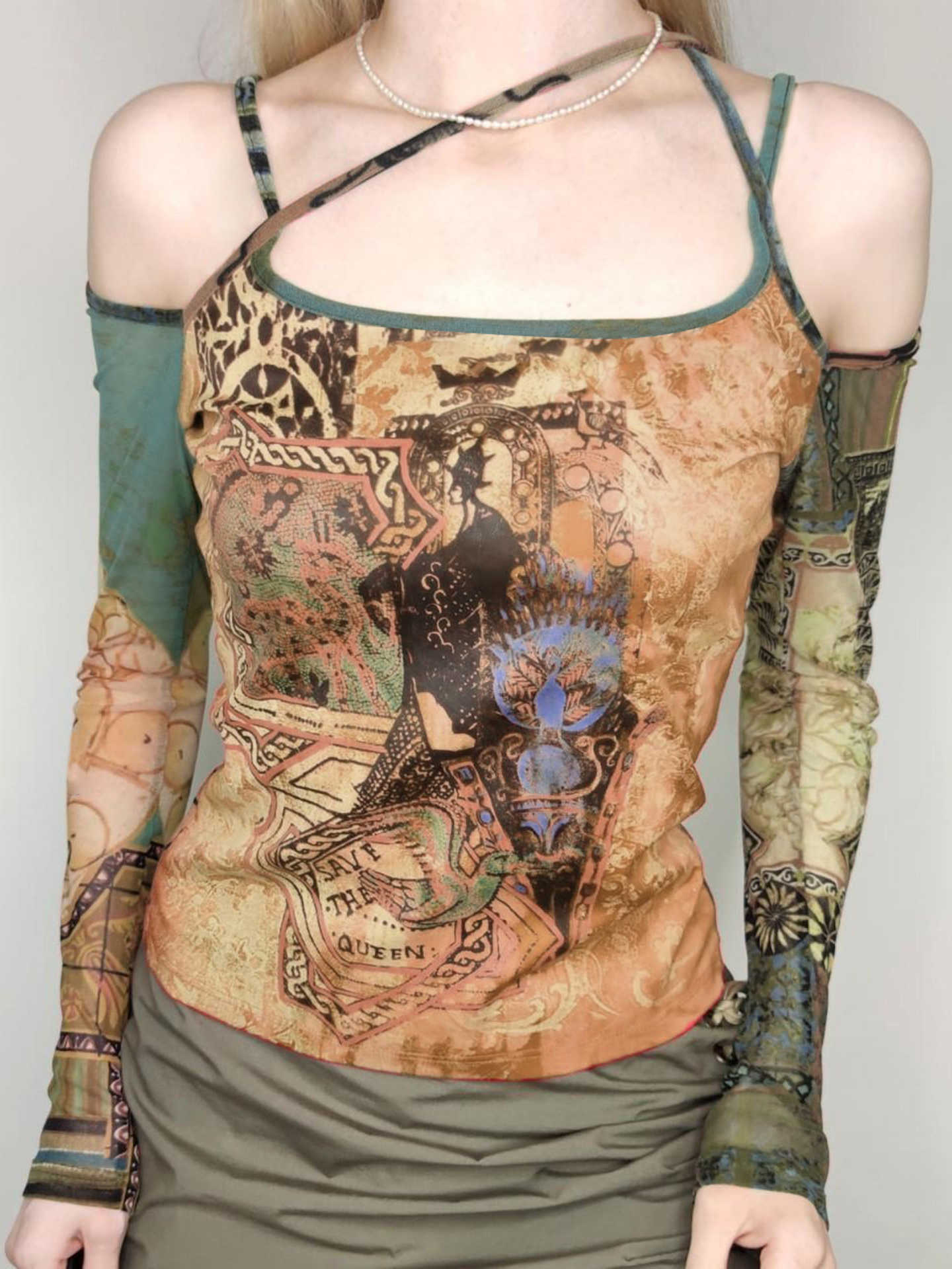 Fairy Grunge Mesh Long-sleeved Top - Image 2