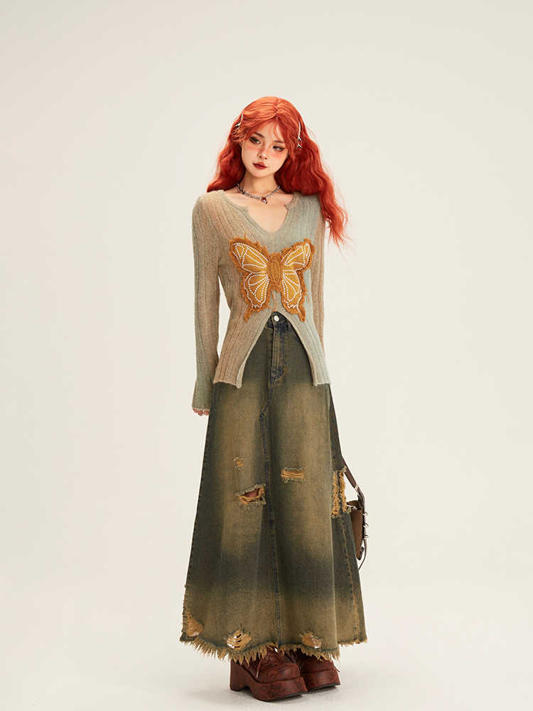 Fairy Grunge Retro Butterfly Sweater - Image 3