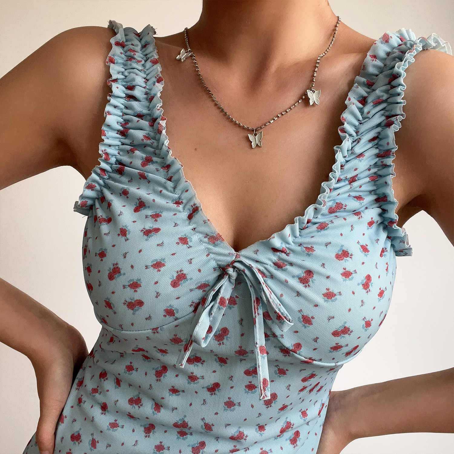 Fairy Grunge Retro Cute V-neck Dress - Image 3