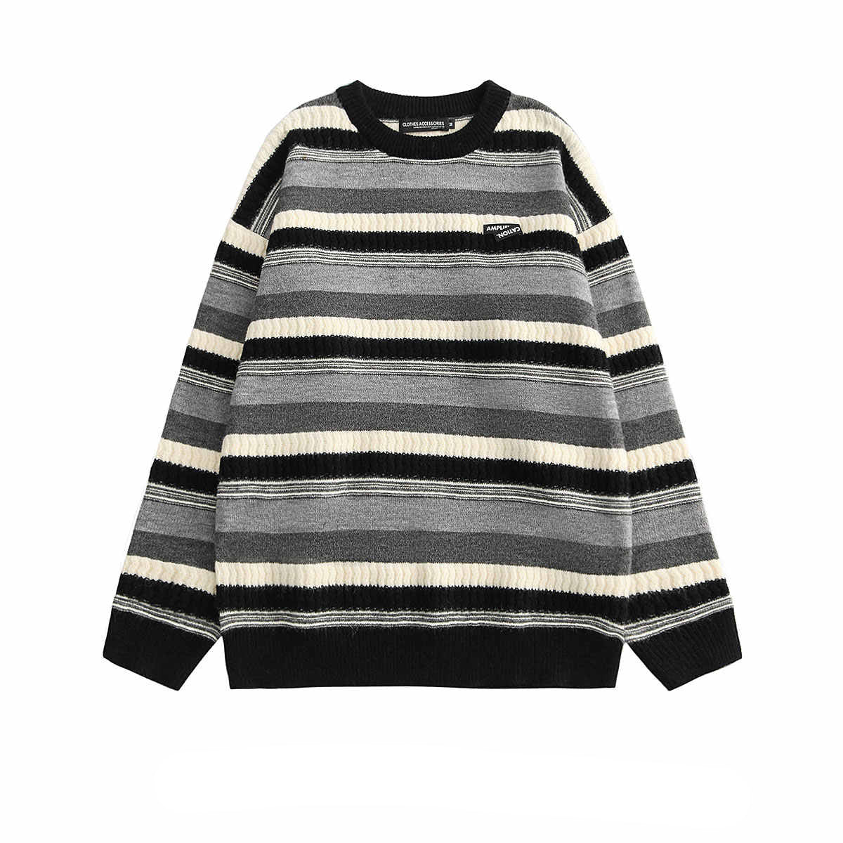 Fairy Grunge Retro Striped Sweater - Image 3