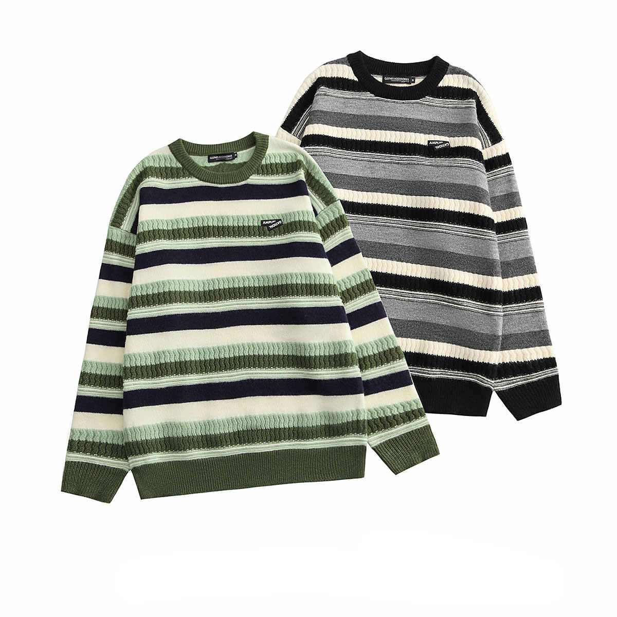 Fairy Grunge Retro Striped Sweater - Image 4
