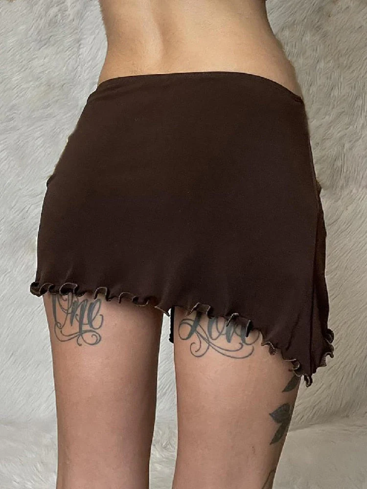 Fairy Grunge Ruffled Drawstring Skirt - Image 2