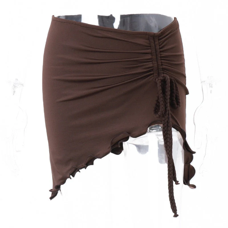 Fairy Grunge Ruffled Drawstring Skirt - Image 3