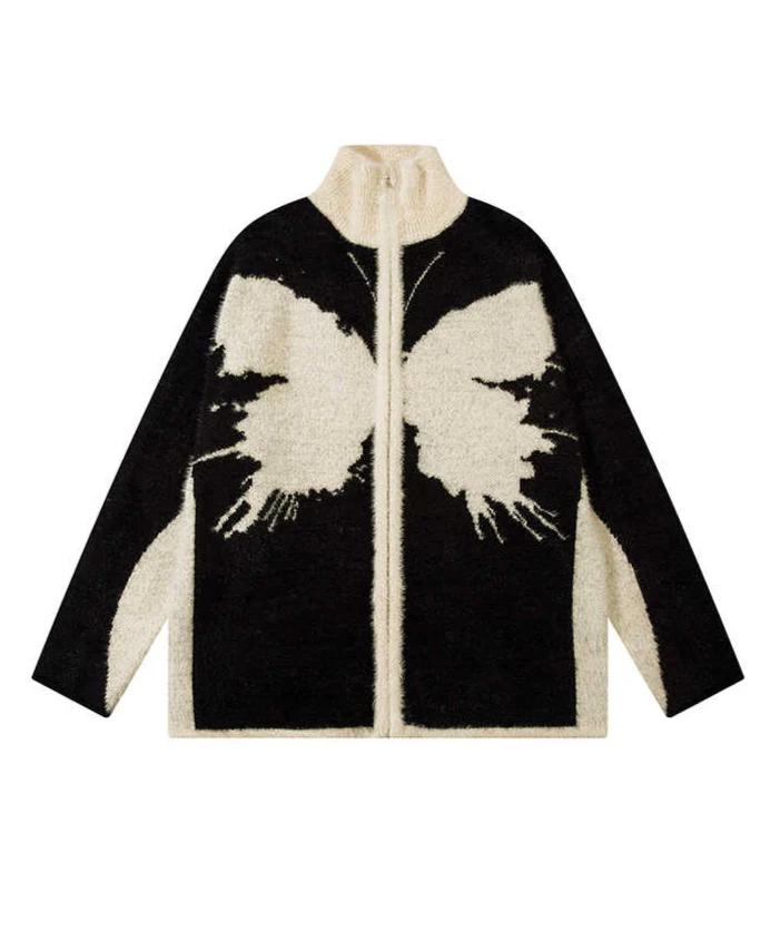 Fairy Grunge Street Butterfly Knitted Cardigan - Image 2