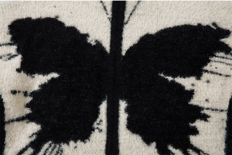 Fairy Grunge Street Butterfly Knitted Cardigan - Image 5