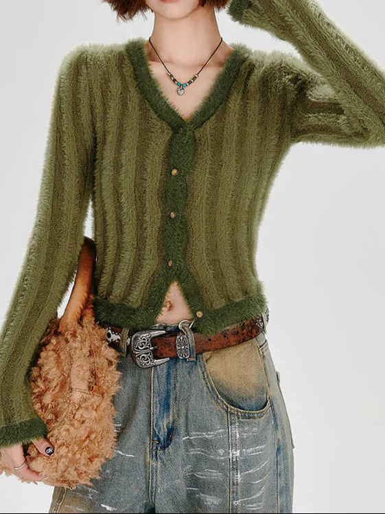 Fairy Grunge Striped Knitted Sweater - Image 4