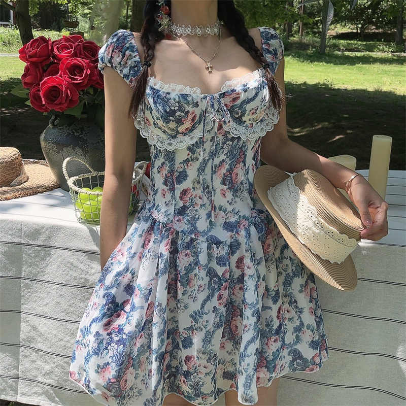 Fairy Lace Fishbone Floral Dress - Image 2
