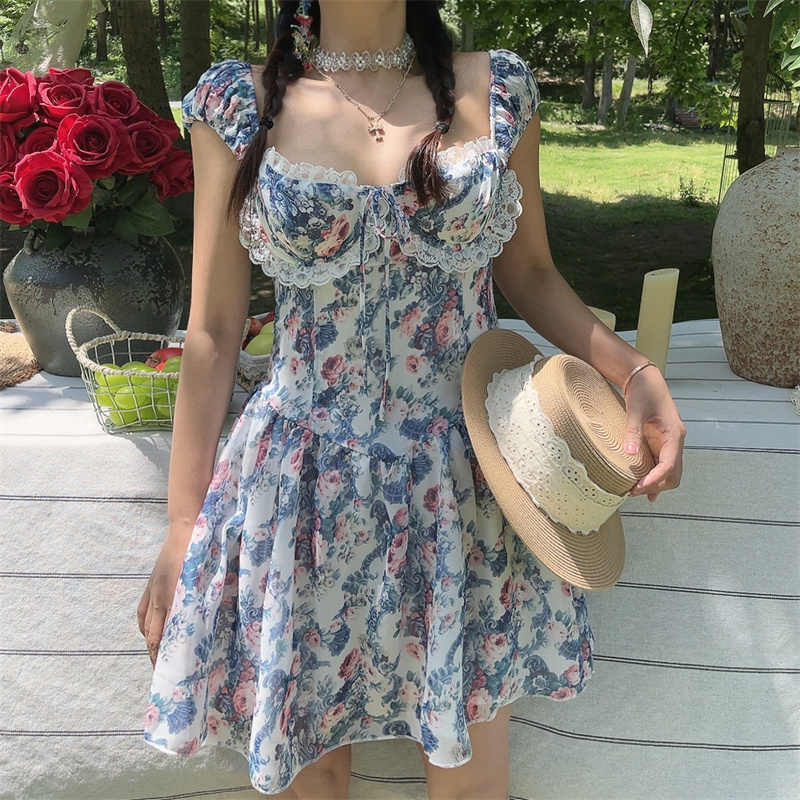 Fairy Lace Fishbone Floral Dress - Image 4