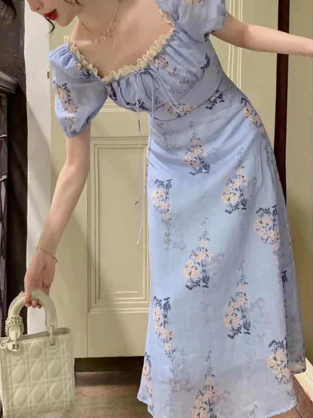 Fairy Palace Lace Splicing Floral Dress - Image 2