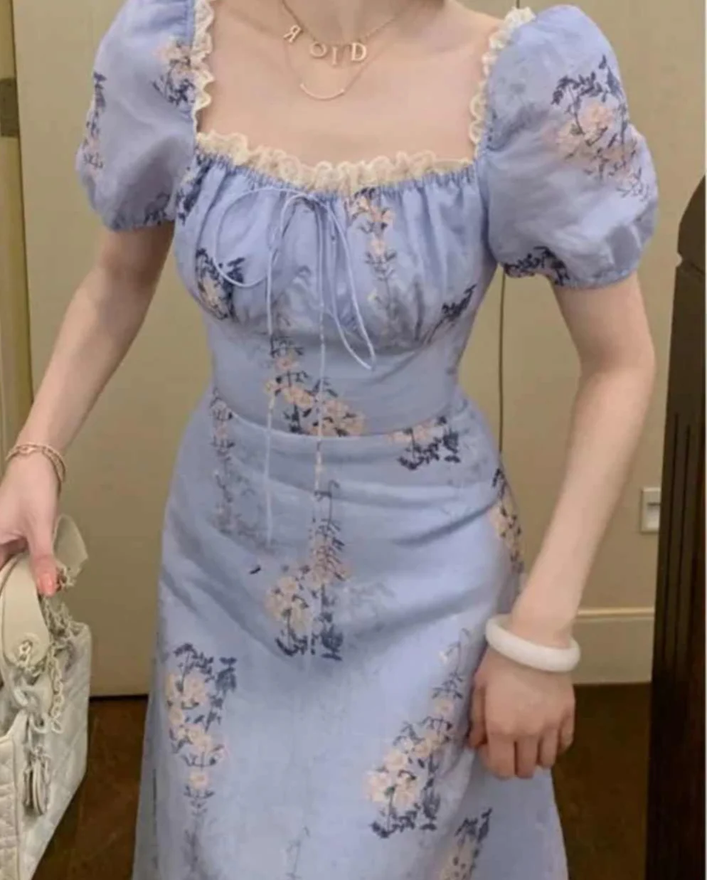 Fairy Palace Lace Splicing Floral Dress - Image 3