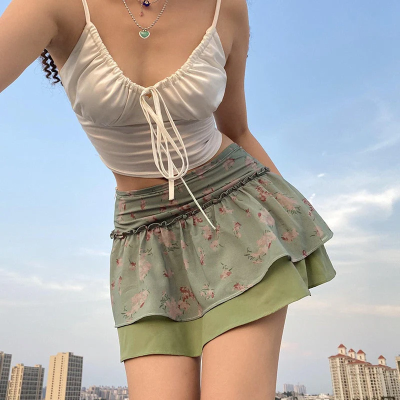 Fairycore Fairy Grunge Double Layer Skirt - Image 11