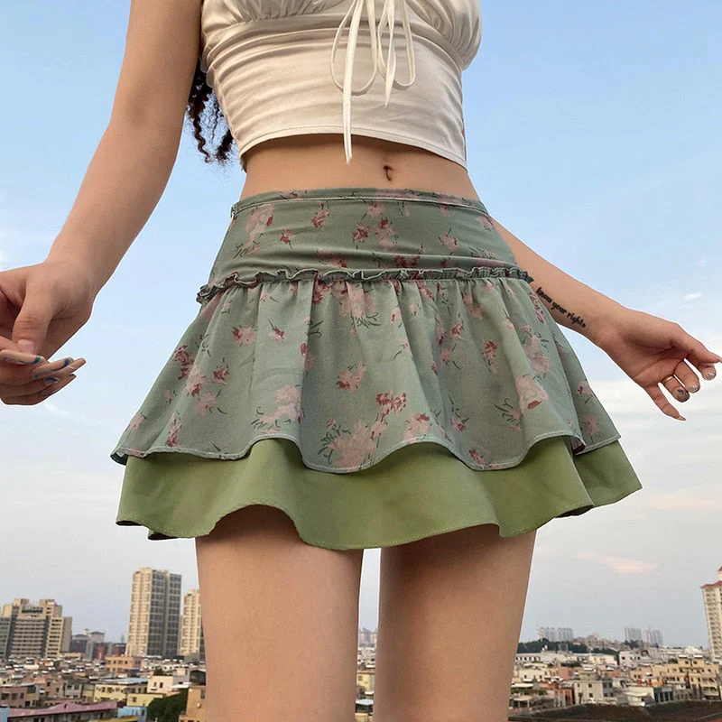 Fairycore Fairy Grunge Double Layer Skirt - Image 12