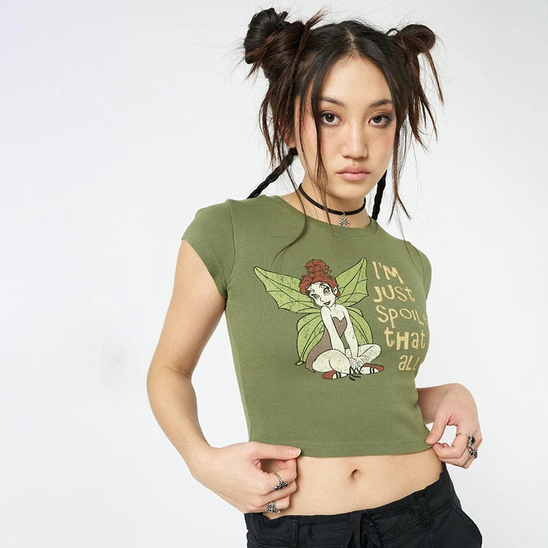 Fairycore Pixie Graphic Crop Top - Image 17
