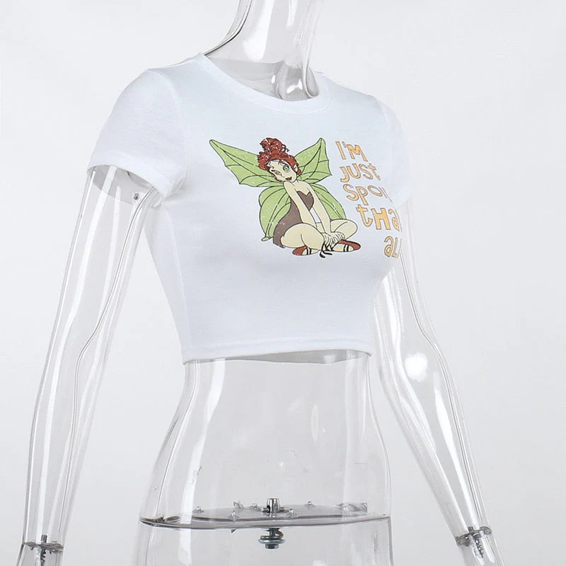 Fairycore Pixie Graphic Crop Top - Image 5