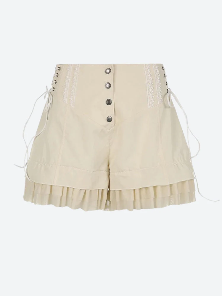 Fairycore Ruffled Lace Up Shorts - Image 4