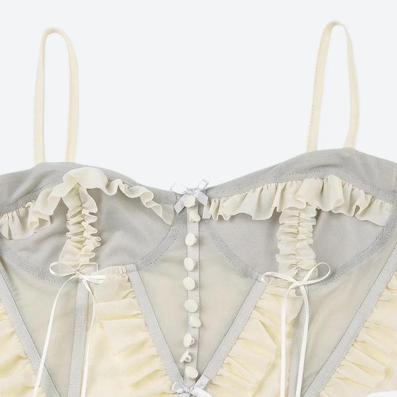 Fairycore Ruffled Mesh Corset Top - Image 5