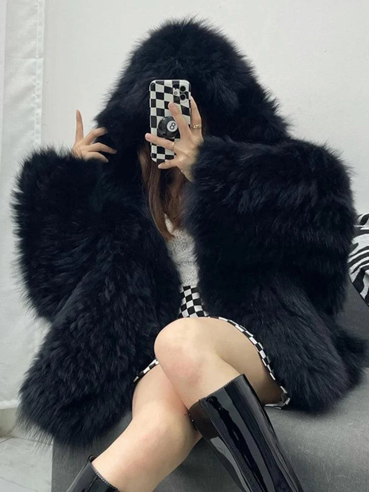 Faux Fur Hooded Jacket - Image 9