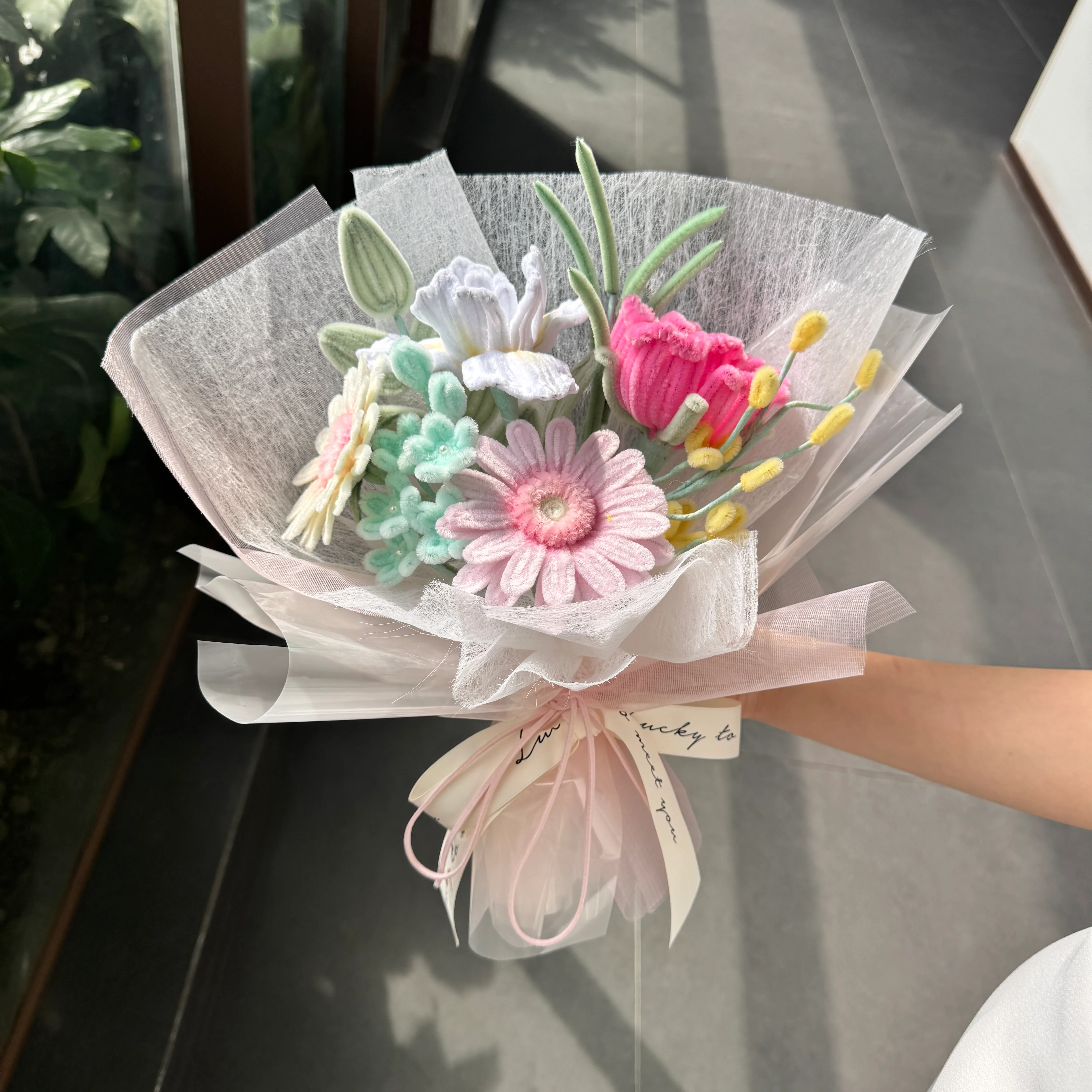 Finished handmade velvet eternal flower bouquet - Image 3