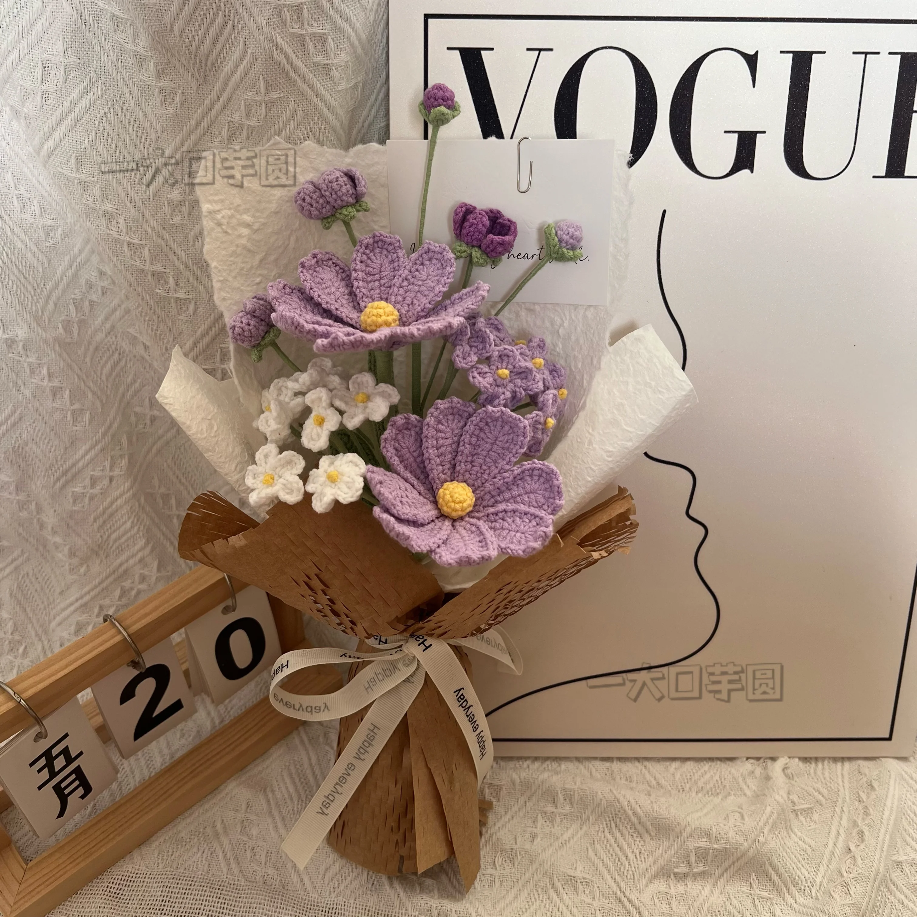 Finished woolen simulated roses bouquet - Image 7