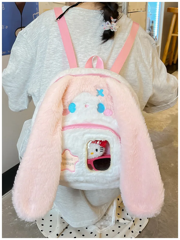 Floppy Bunny Ear Plush Book Bag - Image 6