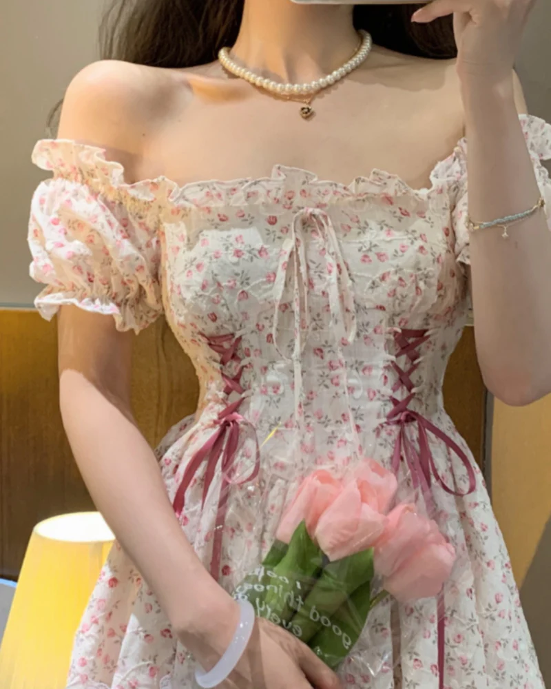 Strap Floral Dress - Image 3