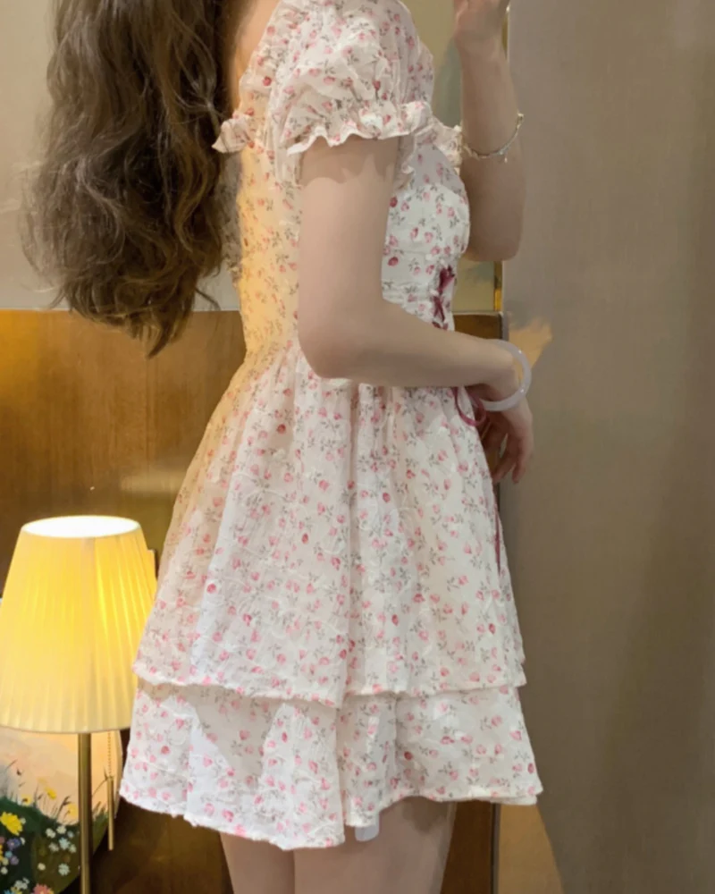 Strap Floral Dress - Image 4