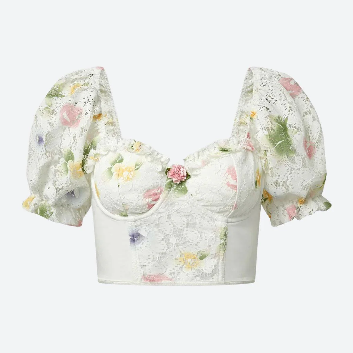 Floral Crop Corset Top - Image 4