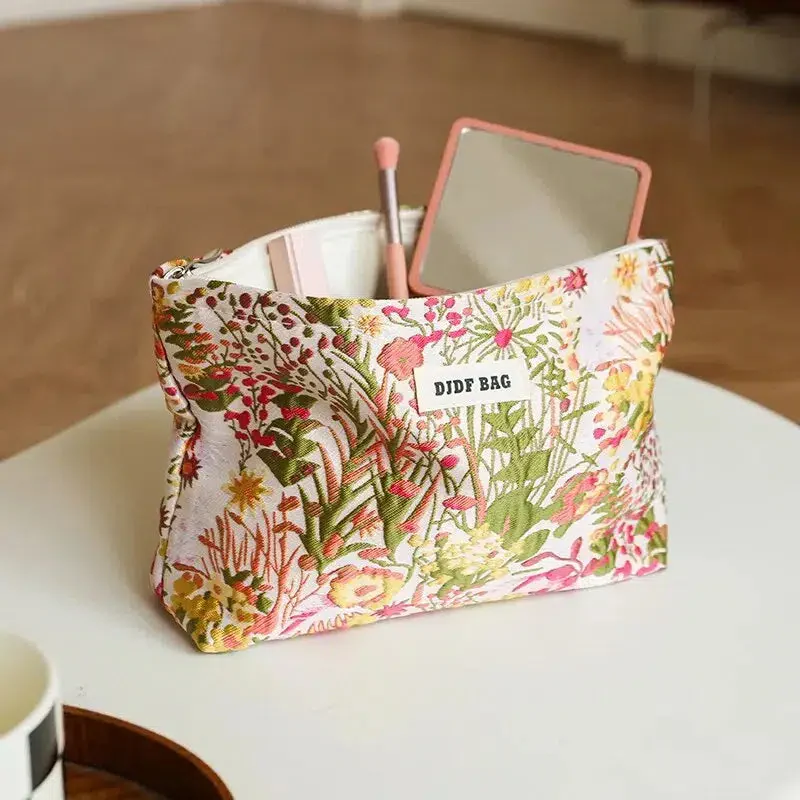 Floral Embroidered Makeup Bag - Image 2