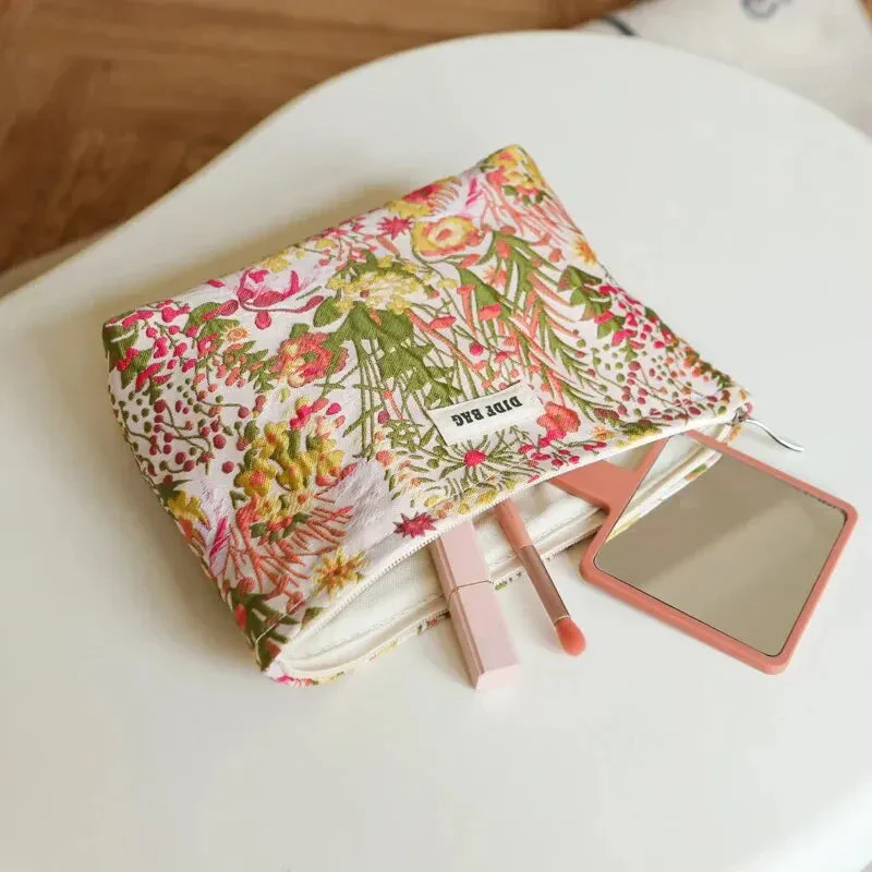 Floral Embroidered Makeup Bag - Image 3