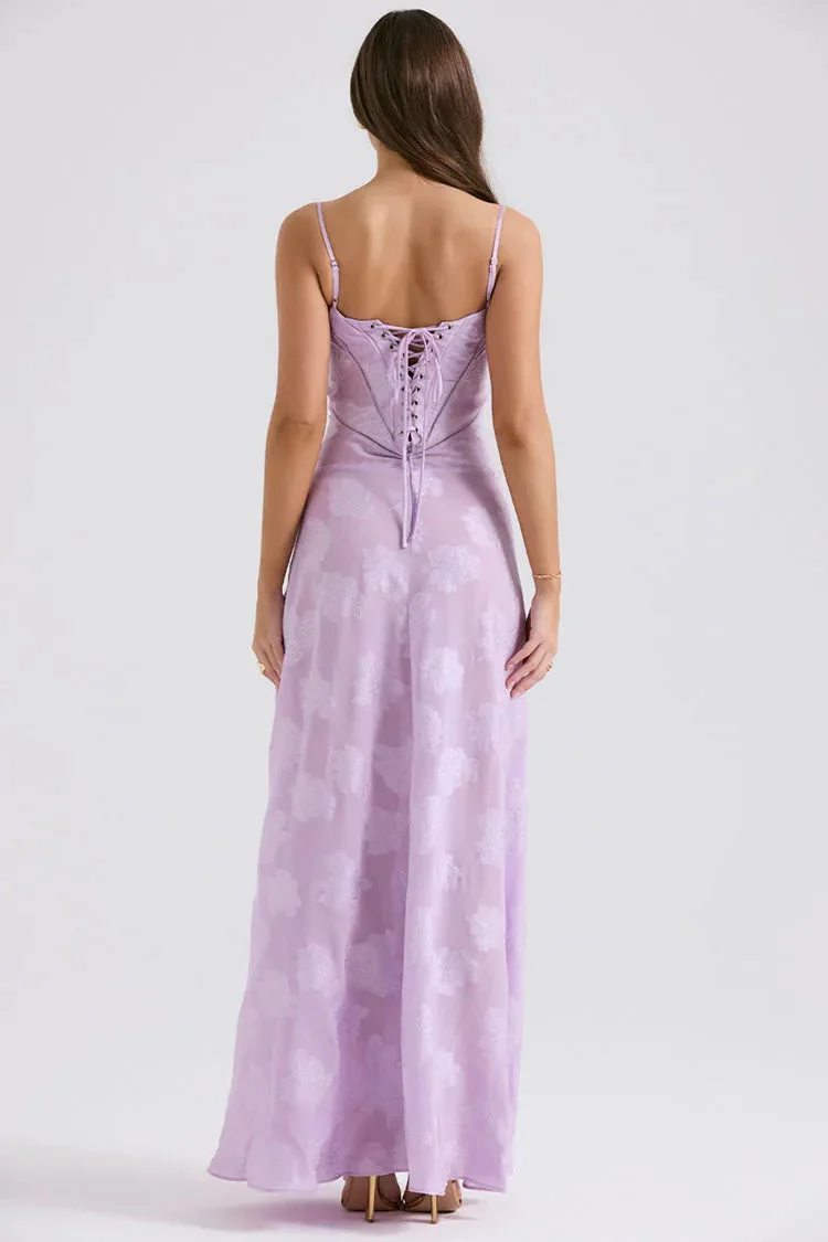 Floral Lace Up Maxi Dress - Image 2