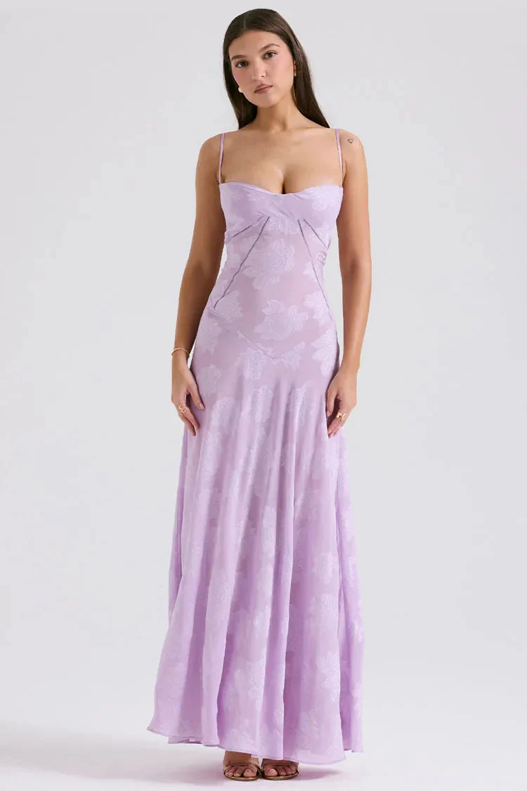 Floral Lace Up Maxi Dress - Image 3