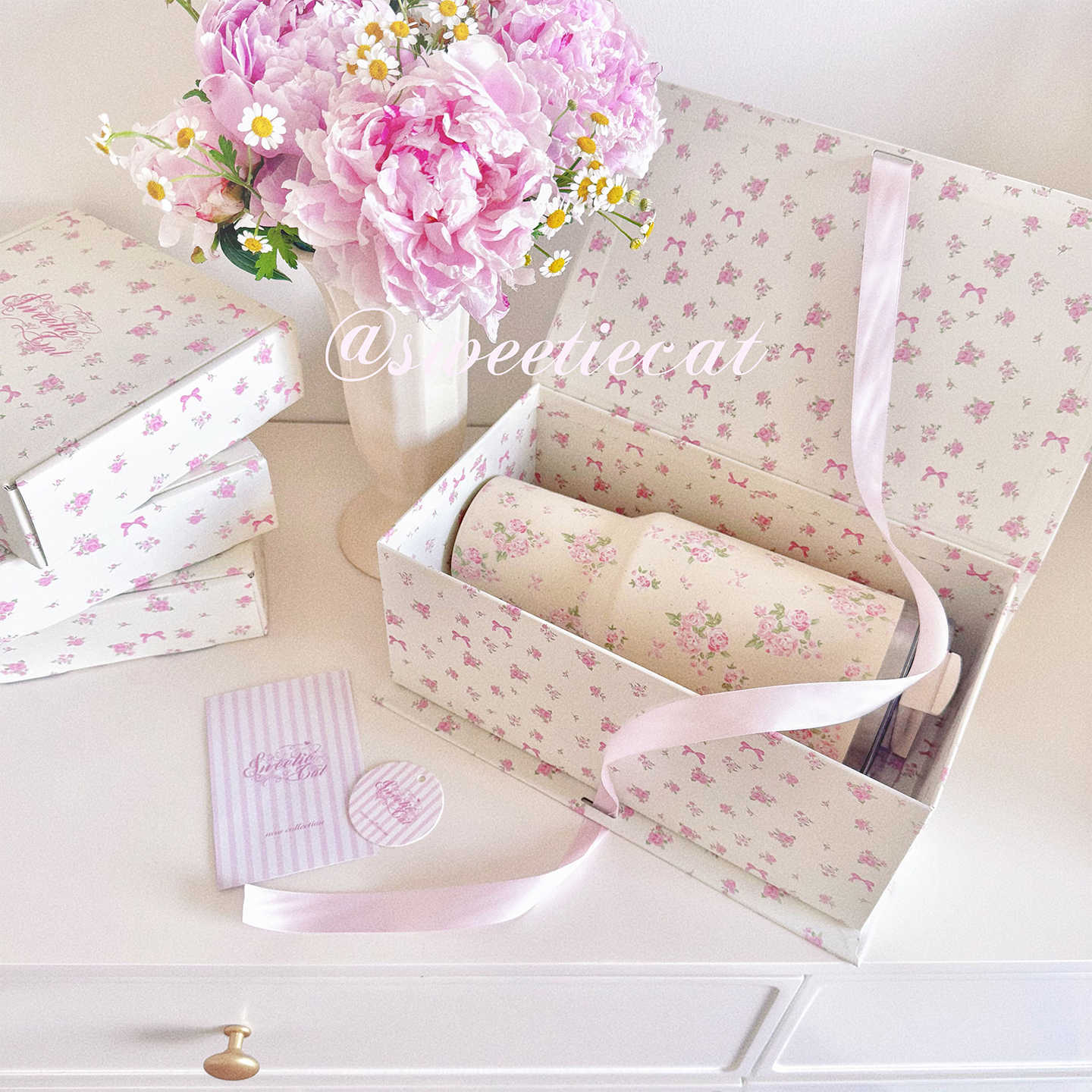 Floral Large Capacity Steel Car Cup - Image 3