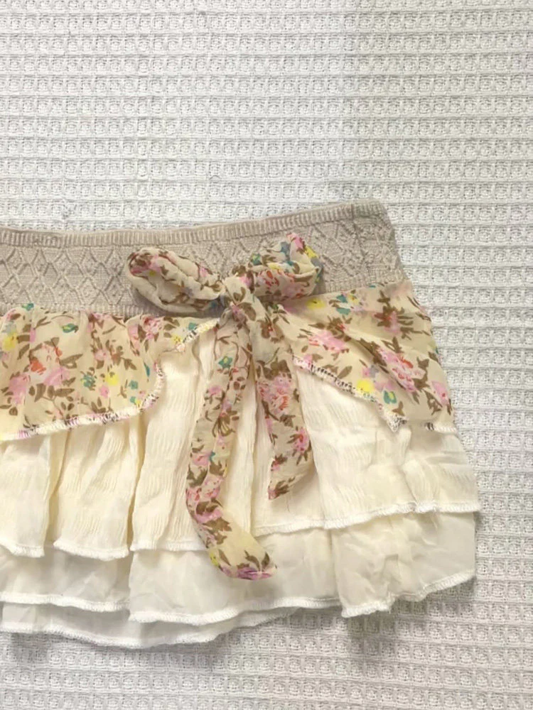 floral mesh bow skirt - Image 3