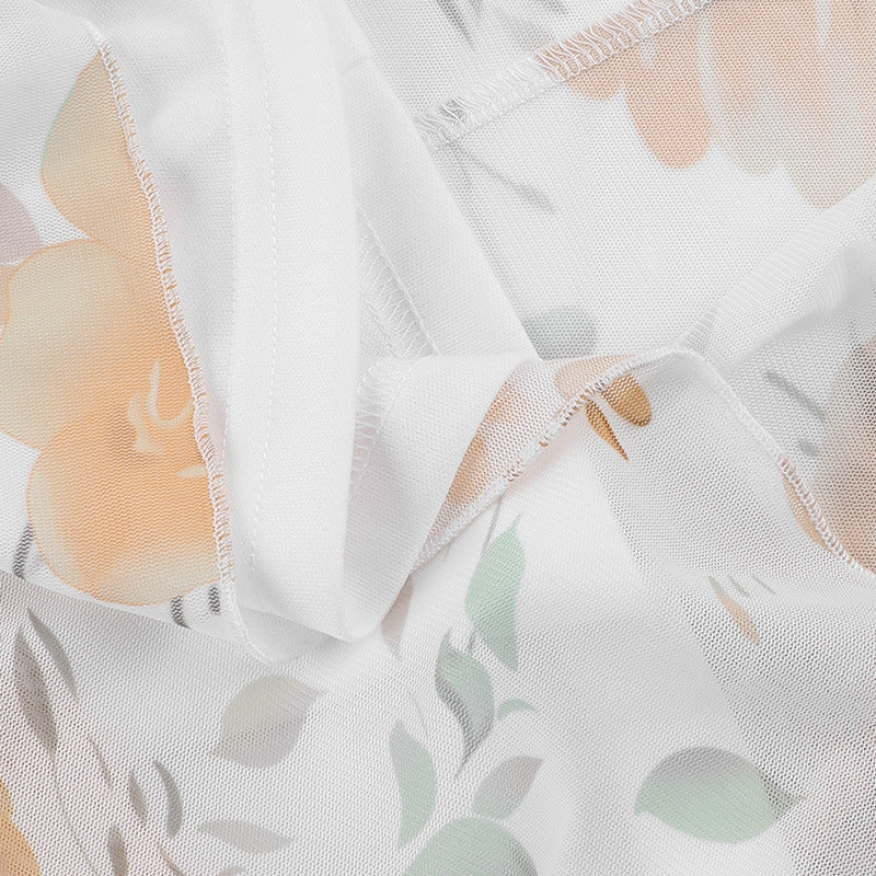 Floral Mesh Suspender Dress - Image 7