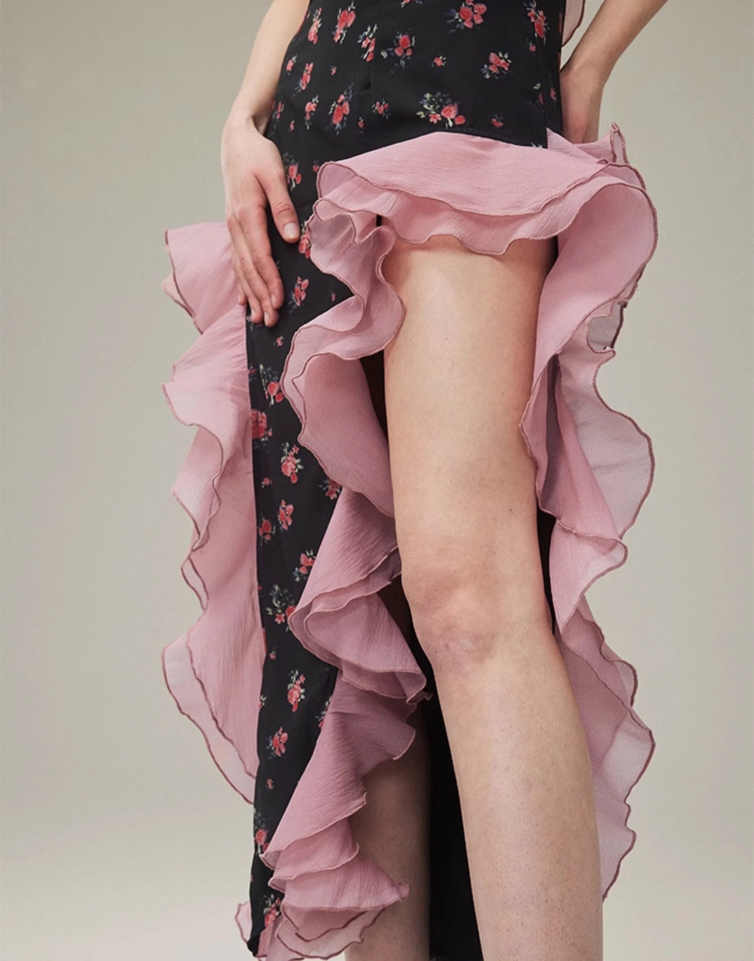 Floral Ruffled Suspender Dress - Image 4