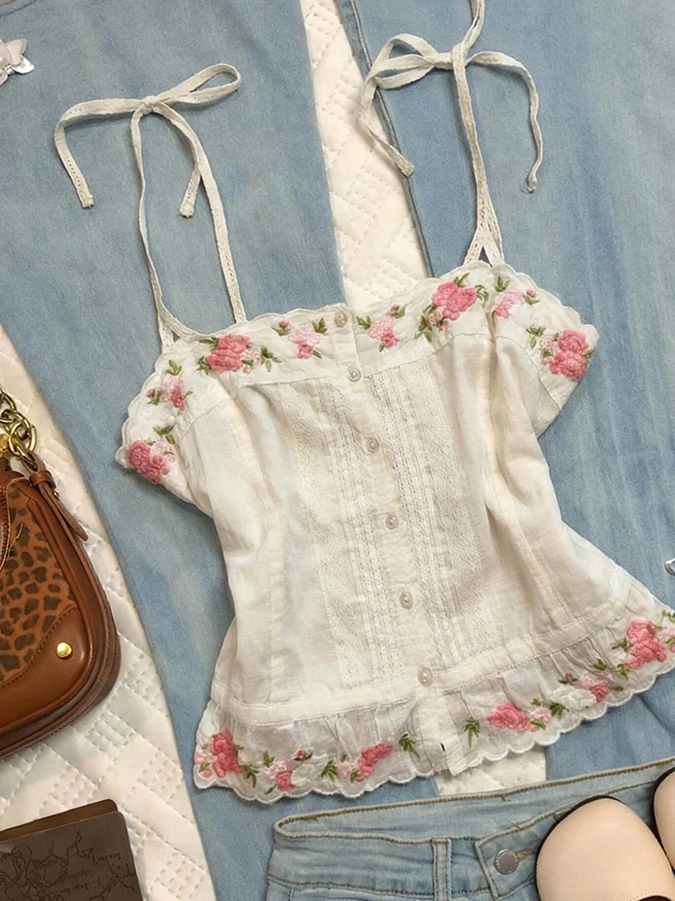 floral straps tank top - Image 2