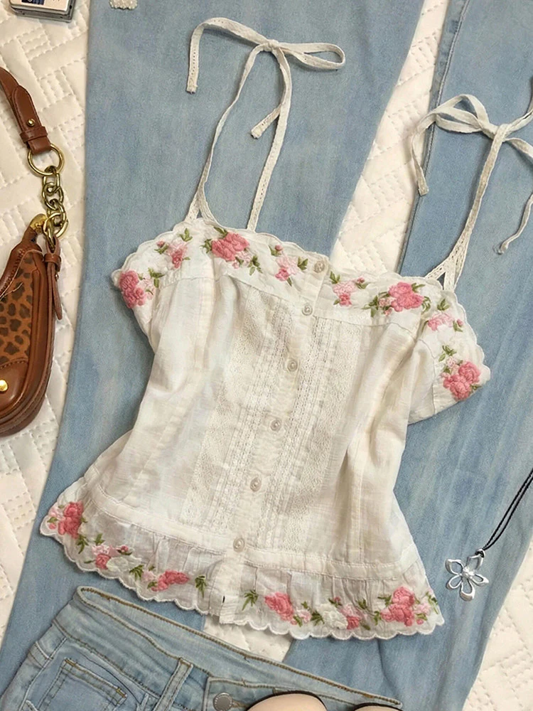 floral straps tank top - Image 3