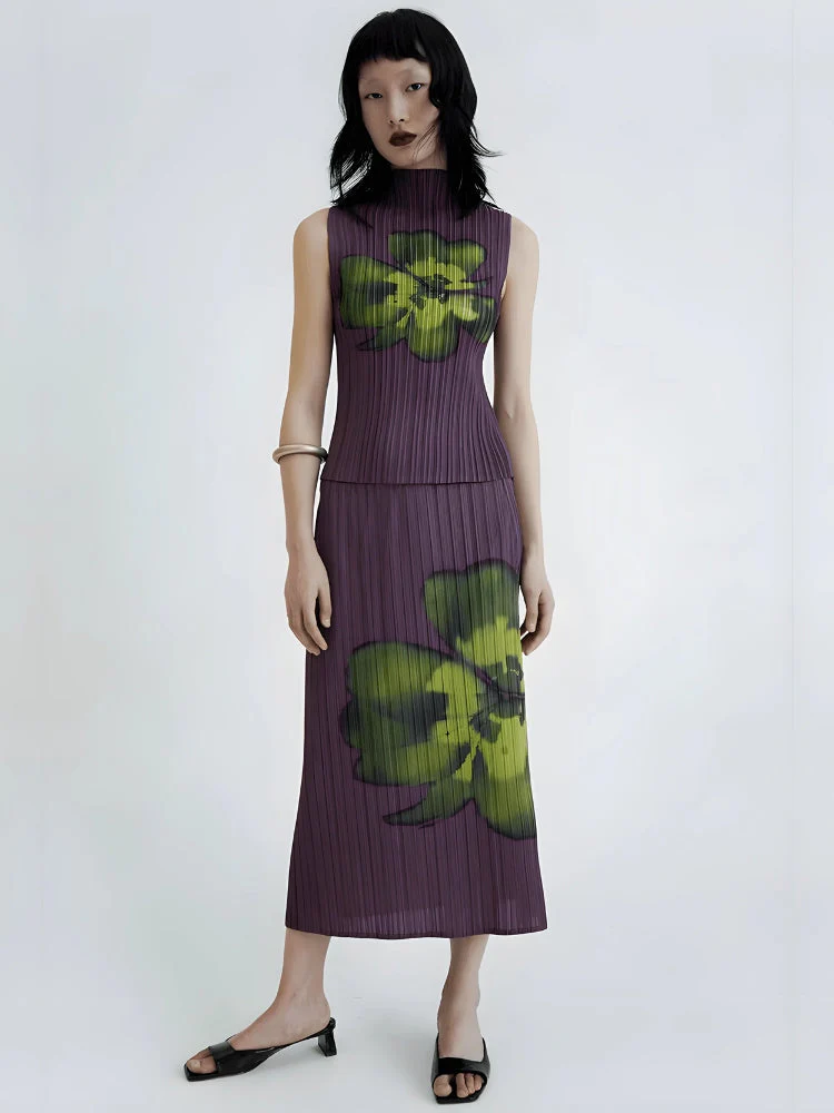 Floral Top & Midi Skirt Two Piece Set - Image 11