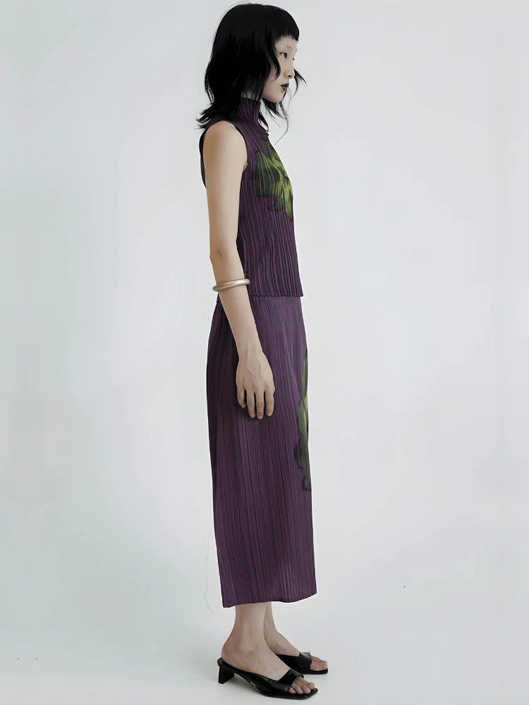 Floral Top & Midi Skirt Two Piece Set - Image 3