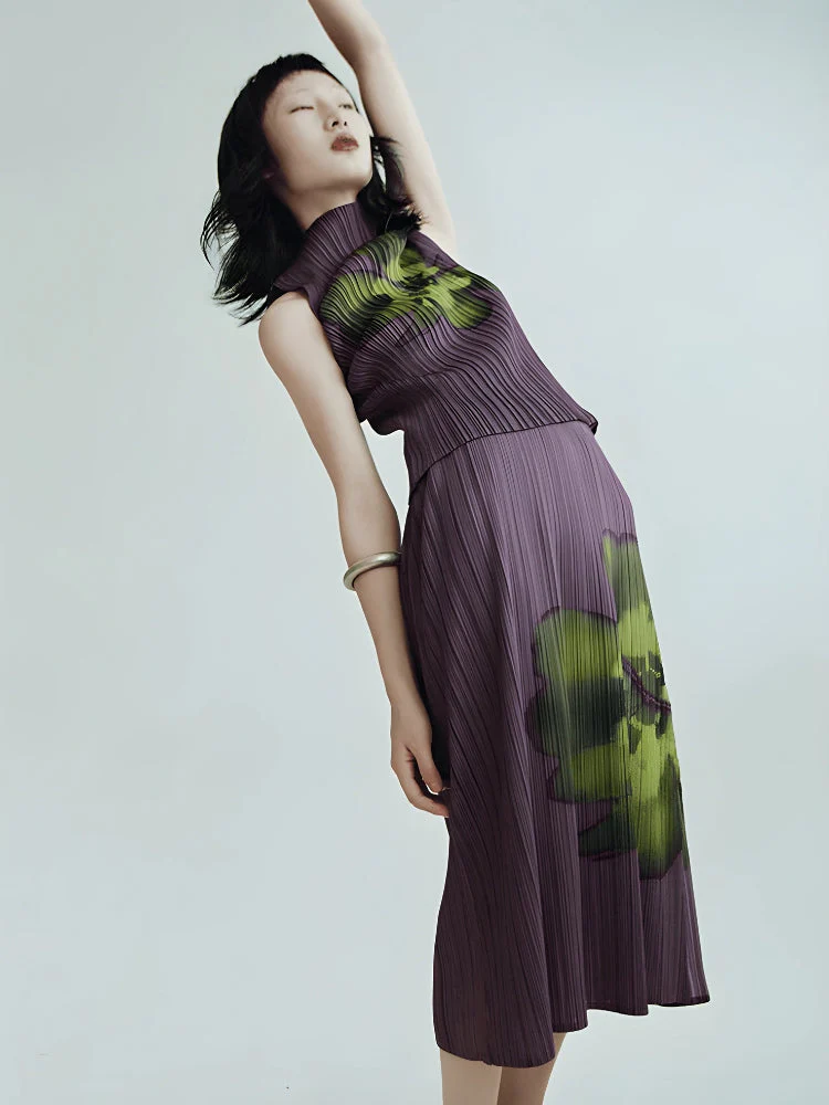 Floral Top & Midi Skirt Two Piece Set - Image 8