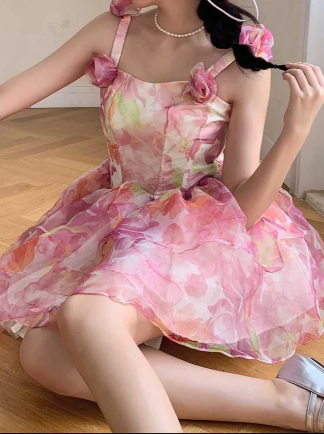 Flower Tutu Chiffon Yarn Dress - Image 5