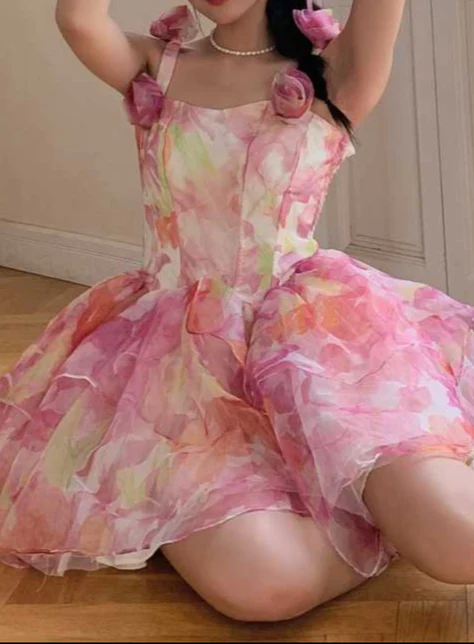 Flower Tutu Chiffon Yarn Dress - Image 7